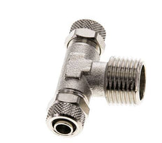 Conector Latón Niquelado en T 10x8 & R1/2'' Rosca Macho
