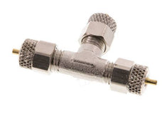 Conector Latón Niquelado en T 4x2 de Rosca [2 piezas]