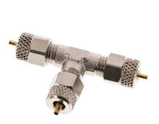 Conector Latón Niquelado en T 4x2 de Rosca [2 piezas]
