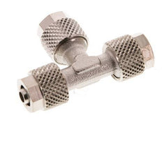 Conector Latón Niquelado en T 6x4 de Rosca [2 piezas]