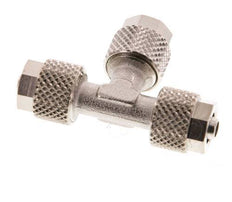 Conector Latón Niquelado en T 6x4 de Rosca [2 piezas]