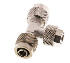 Conector Latón Niquelado en T 8x6 de Rosca [2 piezas]