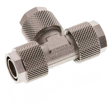 Conector Latón Niquelado en T 12x10 de Rosca