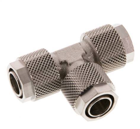 Conector Latón Niquelado en T 12x10 de Rosca