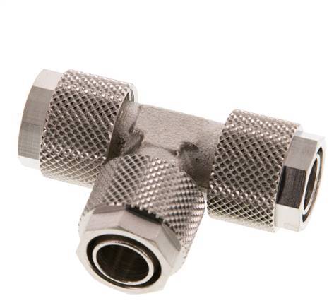 Conector Latón Niquelado en T 12x10 de Rosca