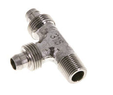 Racor en T de ángulo recto con rosca macho de acero inoxidable 1.4305 de 8x6 y R1/8