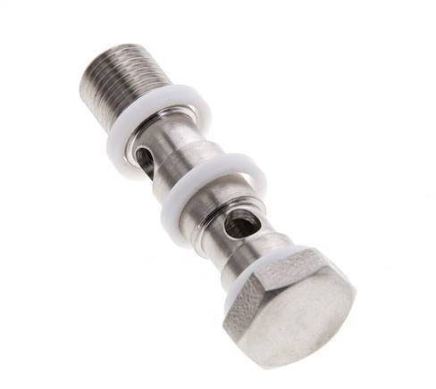 Perno banjo de acero inoxidable de 2 vías con rosca macho G1/8'' PTFE L40mm