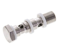 Perno banjo de acero inoxidable de 2 vías con rosca macho G1/8'' PTFE L40mm