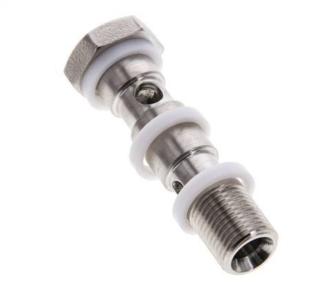 Perno banjo de acero inoxidable de 2 vías con rosca macho G1/8'' PTFE L40mm