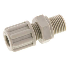 Accesorio de compresión recto de PP de 6x4mm y G1/8'' con rosca macho 10 bar [2 piezas]