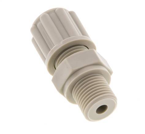 Accesorio de compresión recto de PP de 6x4mm y G1/8'' con rosca macho 10 bar [2 piezas]