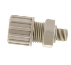 10x8mm & G1/8'' PP Racor recto de compresión con rosca macho 10 bar