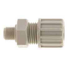 10x8mm & G1/8'' PP Racor recto de compresión con rosca macho 10 bar
