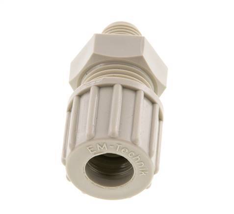 10x8mm & G1/8'' PP Racor recto de compresión con rosca macho 10 bar