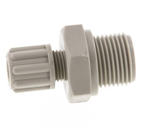Racor de compresión recto de PP de 6x4 mm y G3/8'' con rosca macho 10 bar