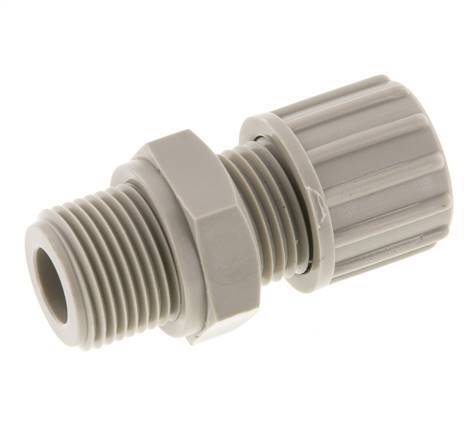 10x8mm & G3/8'' PP Racor recto de compresión con rosca macho 10 bar