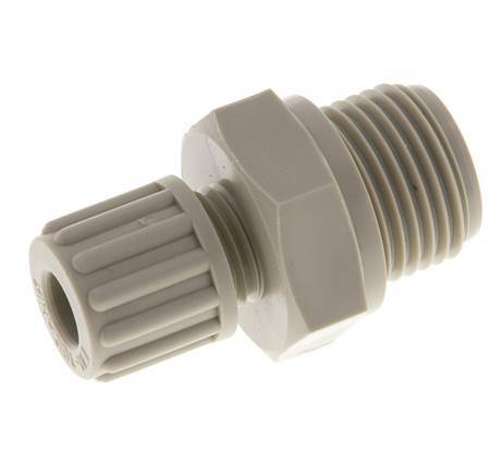 Racor de compresión recto de PP de 8x6 mm y G1/2'' con rosca macho 10 bar