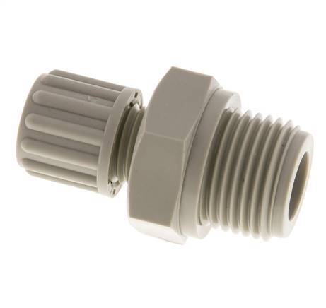 Racor de compresión recto de PP de 8x6 mm y G1/2'' con rosca macho 10 bar