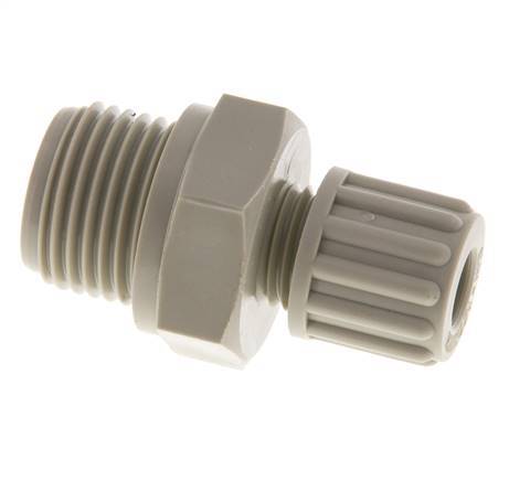 Racor de compresión recto de PP de 8x6 mm y G1/2'' con rosca macho 10 bar