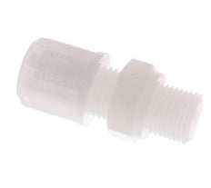 Racor de compresión recto de PVDF de 6x4 mm y G1/8'' con rosca macho 10 bar