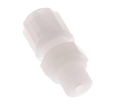 Racor de compresión recto de PVDF de 6x4 mm y G1/8'' con rosca macho 10 bar