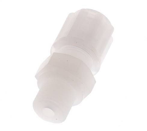 Racor de compresión recto de PVDF de 6x4 mm y G1/8'' con rosca macho 10 bar