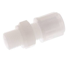 Racor de compresión recto de PVDF de 6x4 mm y G1/8'' con rosca macho 10 bar