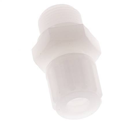 Racor de compresión recto de PVDF 10x8 mm y G3/8'' con rosca macho 10 bar
