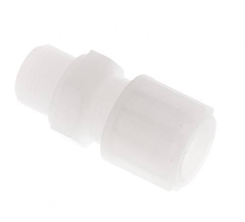 12x10mm & G3/8'' Racor de compresión recto de PVDF con rosca macho 10 bar