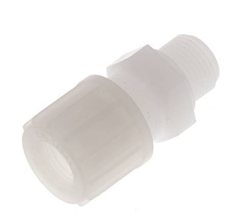 14x12mm & G3/8'' Racor de compresión recto de PVDF con rosca macho 10 bar