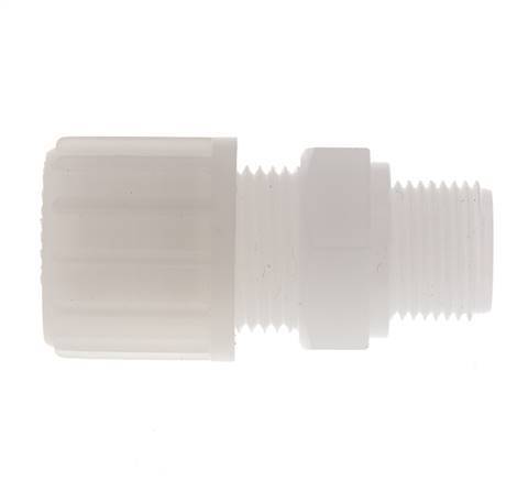 14x12mm & G3/8'' Racor de compresión recto de PVDF con rosca macho 10 bar