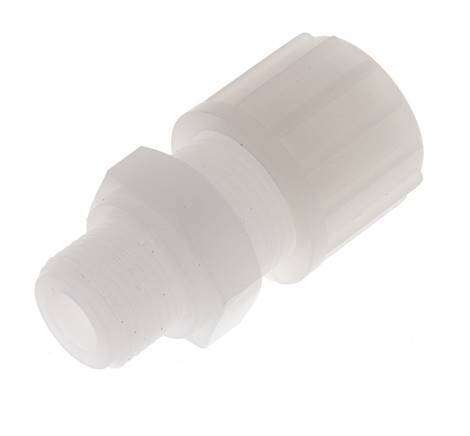 14x12mm & G3/8'' Racor de compresión recto de PVDF con rosca macho 10 bar