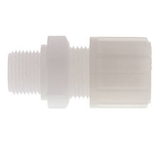 14x12mm & G3/8'' Racor de compresión recto de PVDF con rosca macho 10 bar