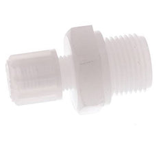 Racor de compresión recto de PVDF de 6x4 mm y G1/2'' con rosca macho 10 bar
