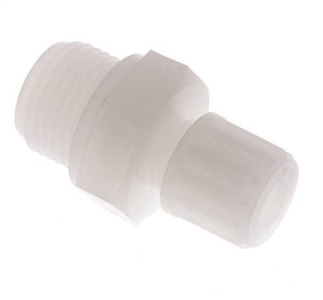 Racor de compresión recto de PVDF 8x6 mm y G1/2'' con rosca macho 10 bar
