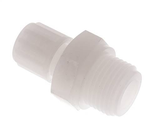 Racor de compresión recto de PVDF 8x6 mm y G1/2'' con rosca macho 10 bar
