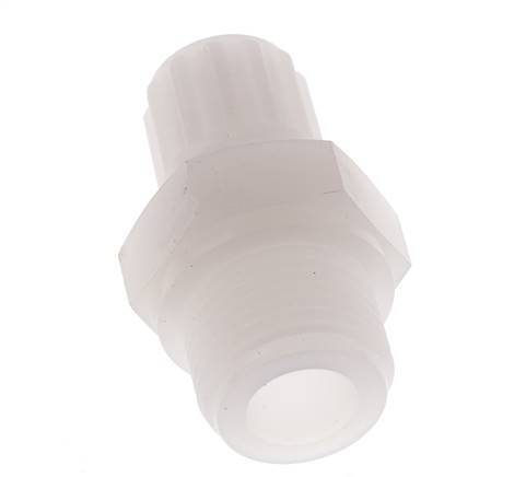 Racor de compresión recto de PVDF 8x6 mm y G1/2'' con rosca macho 10 bar