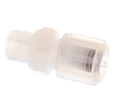 Accesorio de corte recto de PFA de 6x4 mm y G1/8'' con roscas macho 10 bar