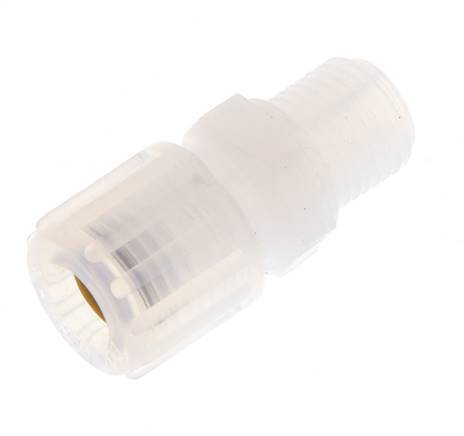 Racor de corte recto PFA 8x6 mm y G1/4'' con roscas macho 10 bar