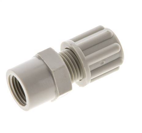 6x4mm & G1/8'' PP Straight Compression Fitting with Female Threads 10 bar