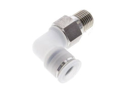 10mm x R1/4'' 90deg Elbow Push-in Fitting with Male Threads PA/Stainless Steel EPDM/PTFE Rotatable