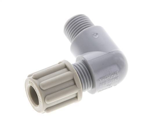 6x4mm & G1/8'' PA Elbow Compression Fitting with Male Threads 10 bar [5 Pieces]