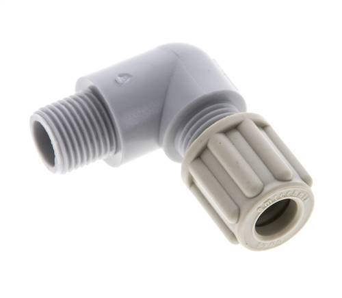 6x4mm & G1/8'' PA Elbow Compression Fitting with Male Threads 10 bar [5 Pieces]