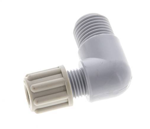 6x4mm & G1/4'' PA Elbow Compression Fitting with Male Threads 10 bar [2 Pieces]