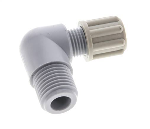 6x4mm & G1/4'' PA Elbow Compression Fitting with Male Threads 10 bar [2 Pieces]