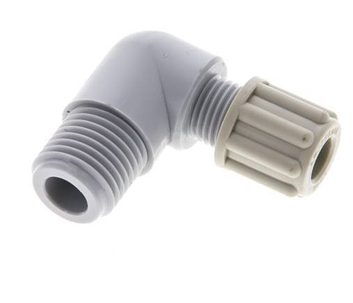 6x4mm & G1/4'' PA Elbow Compression Fitting with Male Threads 10 bar [2 Pieces]