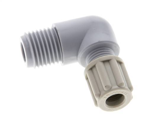 6x4mm & G1/4'' PA Elbow Compression Fitting with Male Threads 10 bar [2 Pieces]