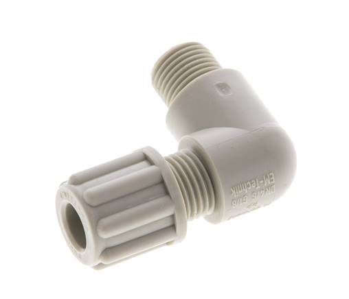 6x4mm & G1/8'' PP Elbow Compression Fitting with Male Threads 10 bar [2 Pieces]