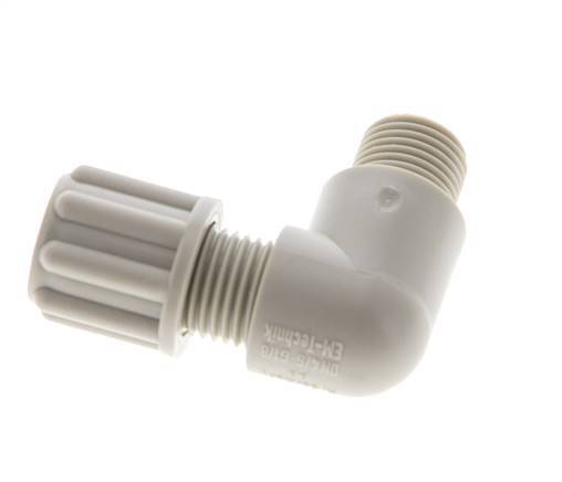 6x4mm & G1/8'' PP Elbow Compression Fitting with Male Threads 10 bar [2 Pieces]