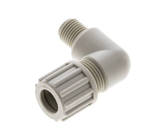 12x10mm & G1/4'' PP Elbow Compression Fitting with Male Threads 10 bar